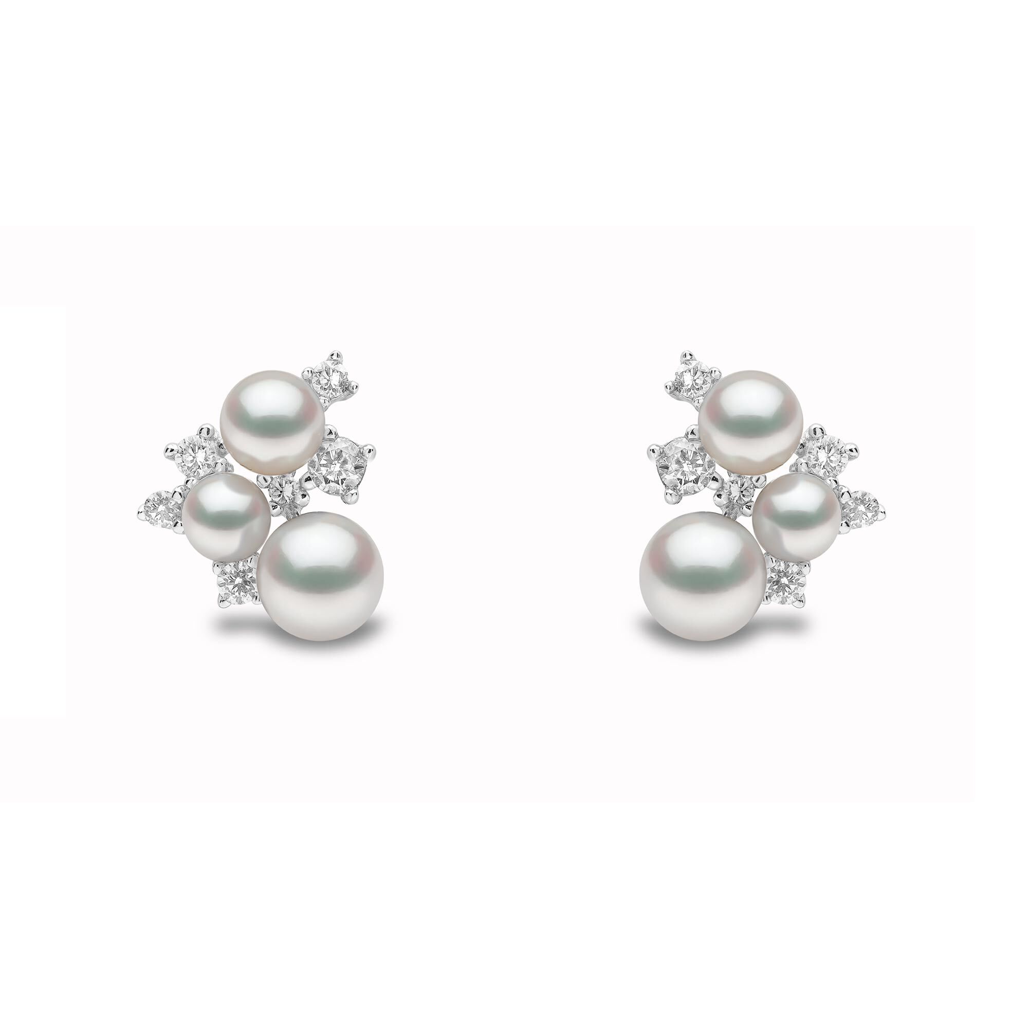 White gold pearl studs discount