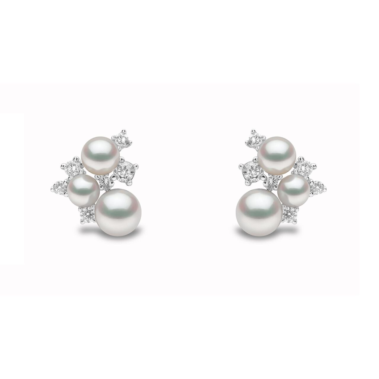 yoko london trend white gold 3 pearl studs tem0228 7f front image number 0
