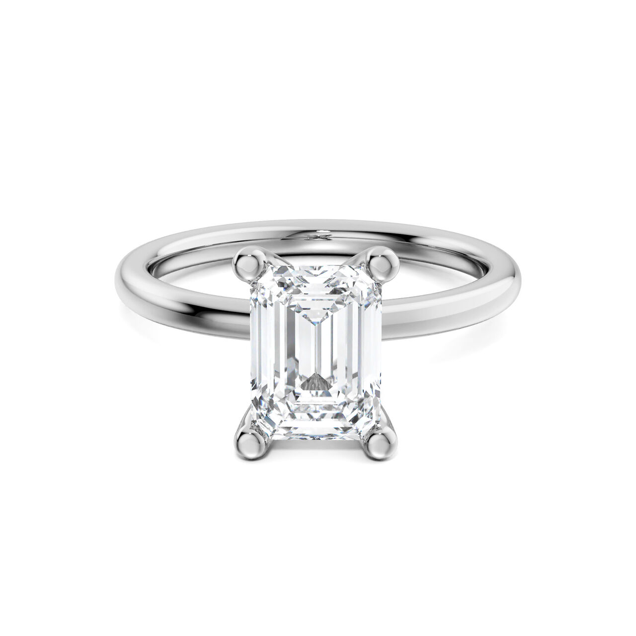 Birks Ros&eacute;e du Matin Emerald-Cut Solitaire Diamond Engagement Ring in Platinum image number 0
