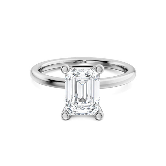 Birks Ros&eacute;e du Matin Emerald-Cut Solitaire Diamond Engagement Ring in Platinum image number 0