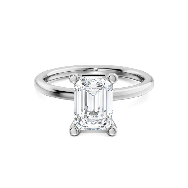 Emerald-Cut Solitaire Diamond Engagement Ring in Platinum