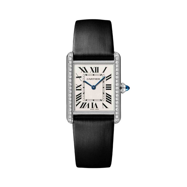 Tank Must 34 x 25 mm quartz en acier inoxydable et diamants, grand modèle
