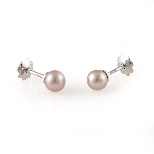 Baby Pink Pearl Stud Earrings