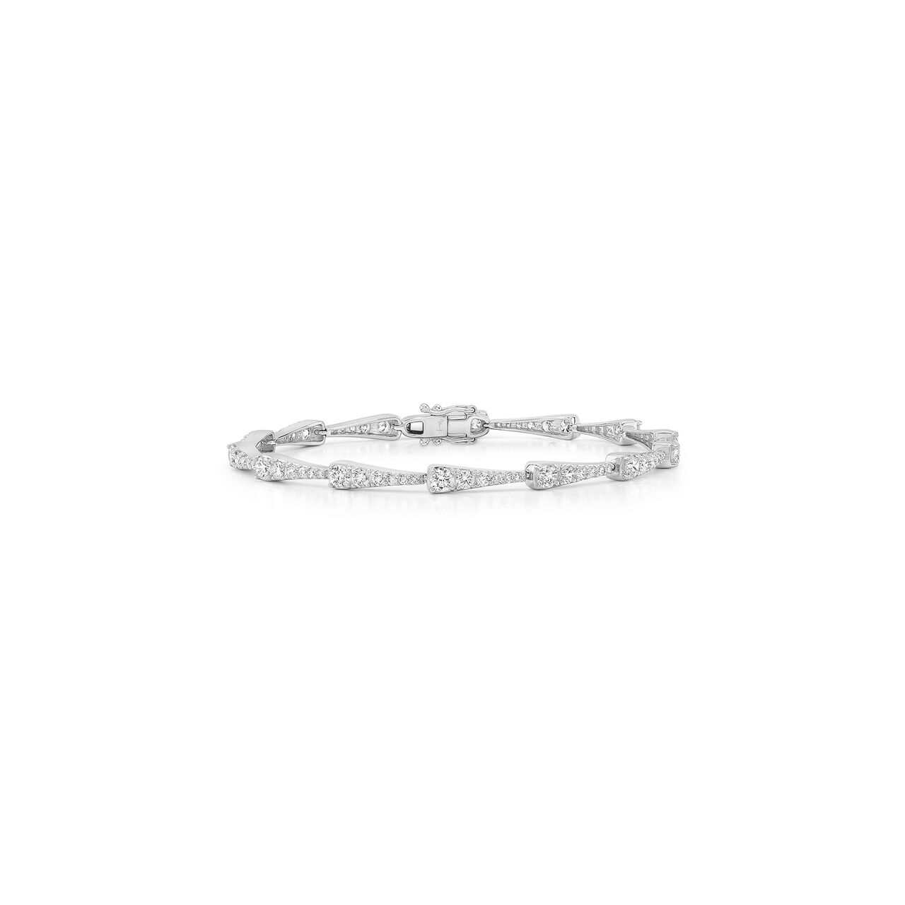 Uneek White Gold and Diamond Pav&eacute; Tapered Bar Bracelet LVBRR1502W image number 0