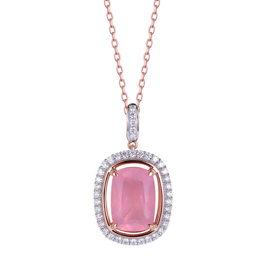 Rose Quartz Pendant in Rose Gold image number 0