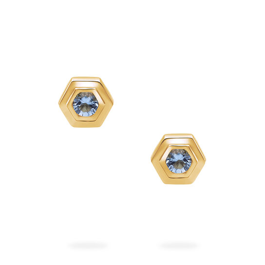 Birks Bee Chic Yellow Gold Birthstone Earrings, Aquamarine image number 1