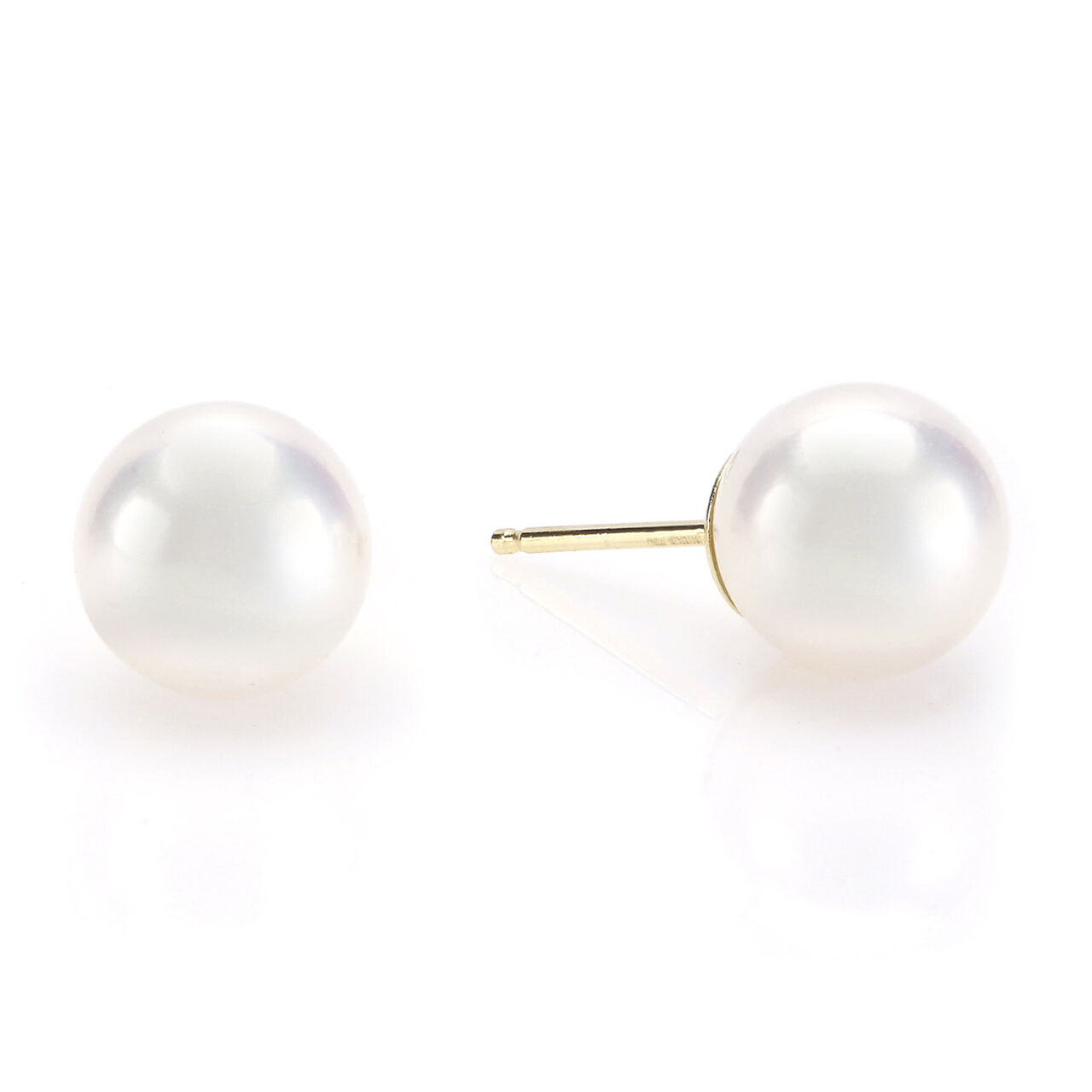 bijoux birks essentials 7 7 5mm yellow gold akoya pearl stud earrings image number 0