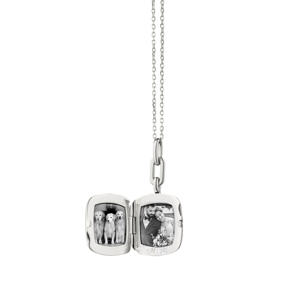 Médaillon Slim Lockets Viv en argent avec saphir blanc