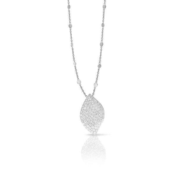 Pendentif Aleluia en or blanc avec pavé de diamants