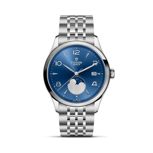 1926 Luna 39 mm phase de lune automatique en acier inoxydable