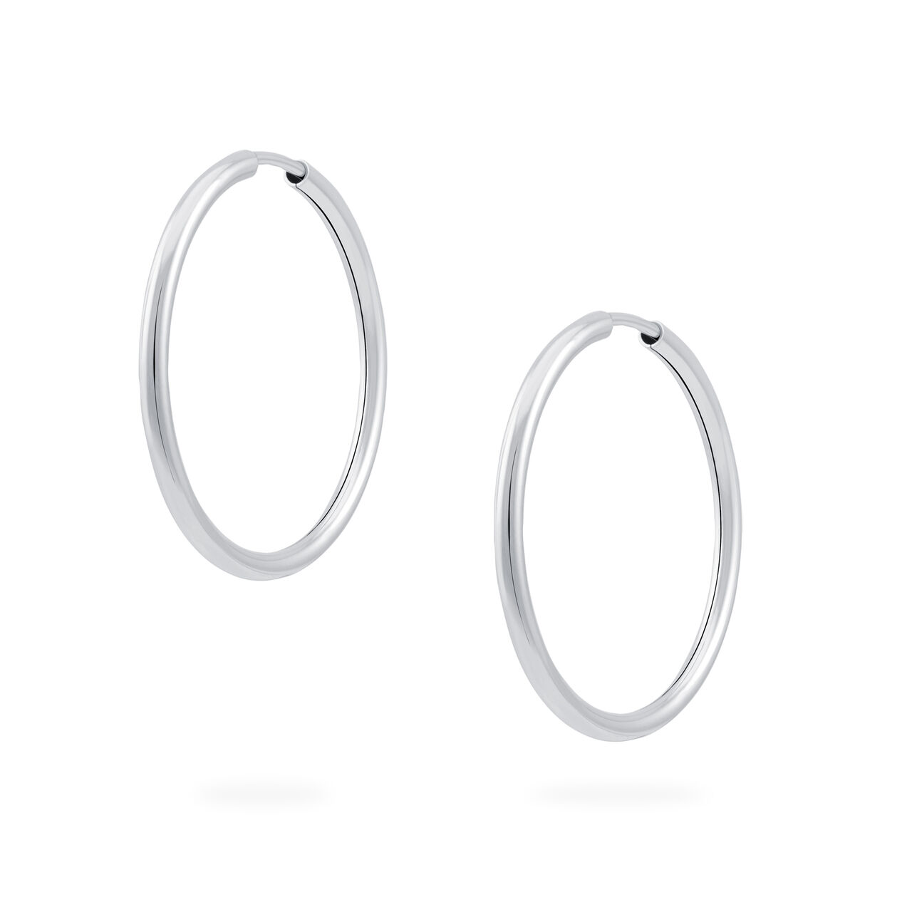 54 mm White Gold Hoop Earrings image number 1