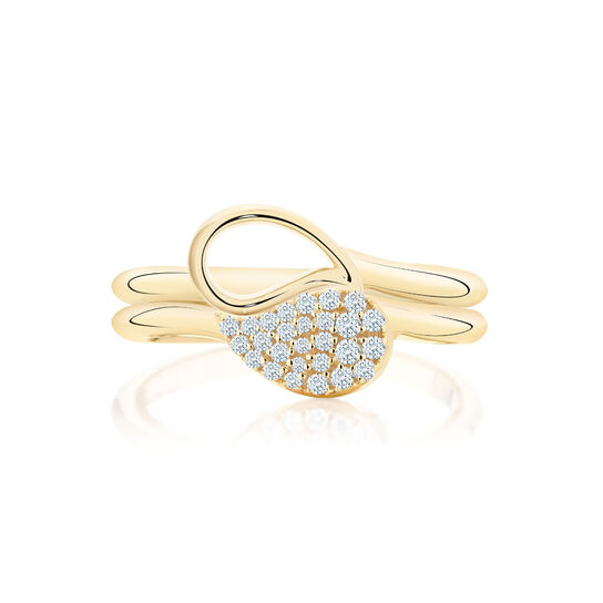 Yellow Gold and Diamond Stackable Ring image number 3