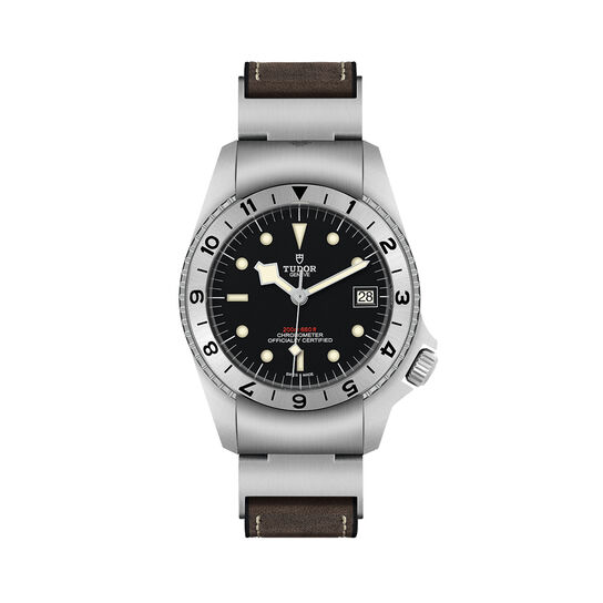 maison birks tudor black bay p01 42 mm steel case brown leather strap m70150 0001 image number 0