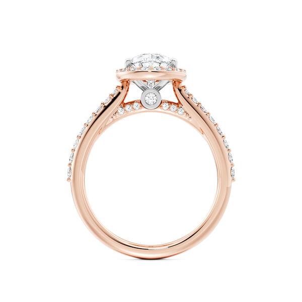Pear-Cut Solitaire Diamond Engagement Ring in Rose Gold