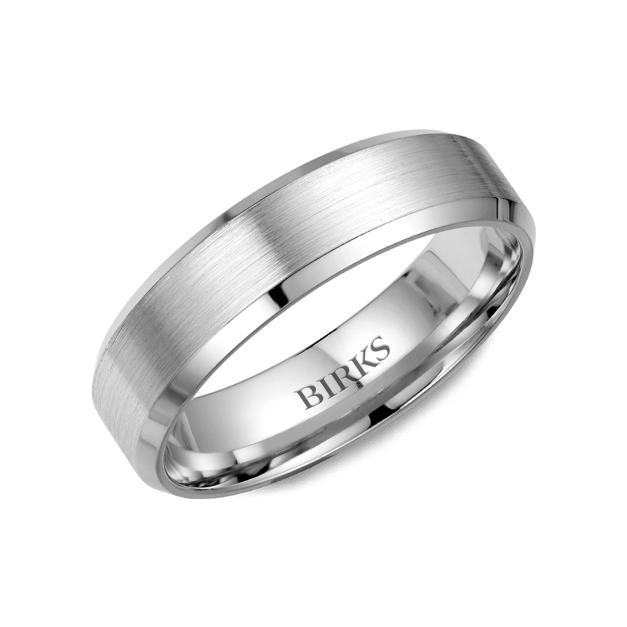 Plain white gold wedding band shop
