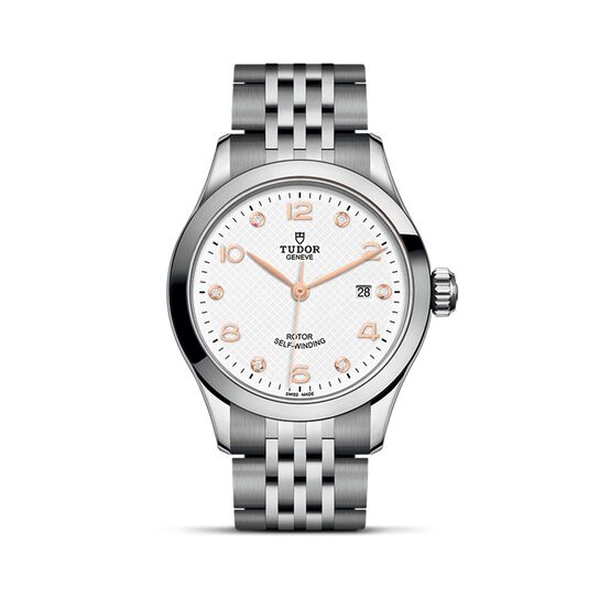Tudor 1926 Boîtier en acier 28 mm^ cadran blanc serti de diamants^ bracelet en acier image number 0