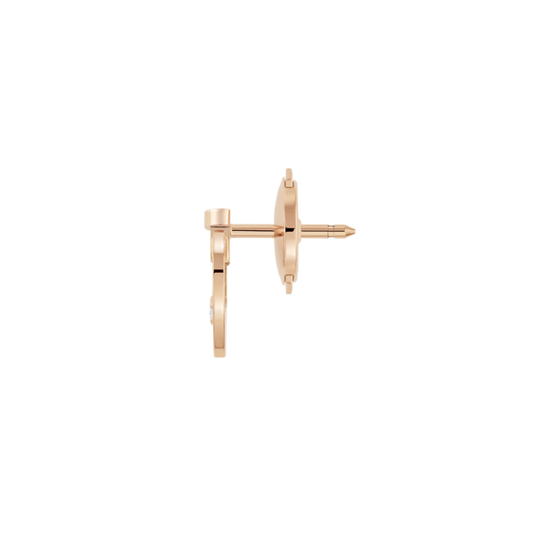 Pretty Woman Extra Small Rose Gold and Diamond Heart Single Stud Earring