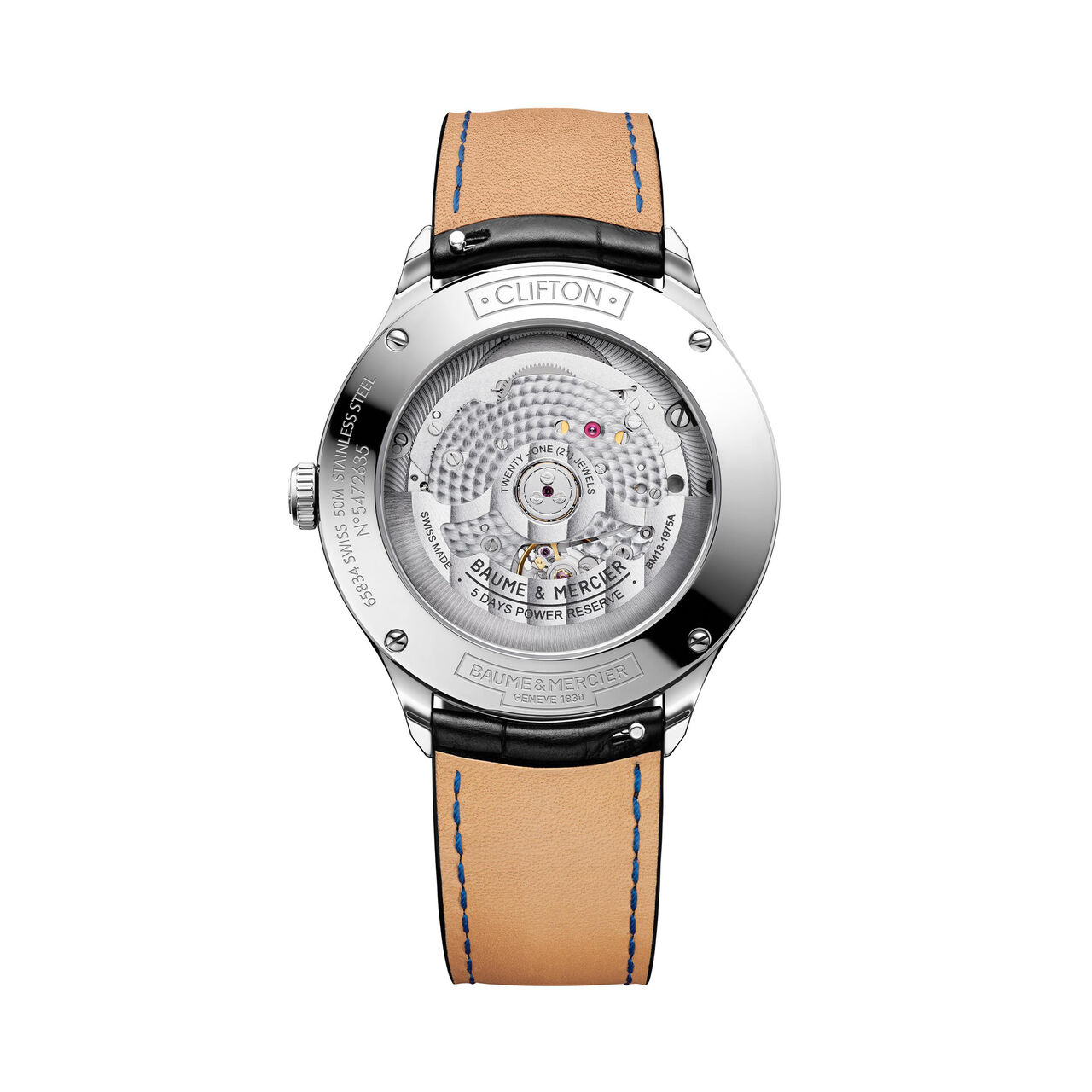 Baume & Mercier Clifton Baumatic Automatic 40 mm Stainless Steel Back image number 1