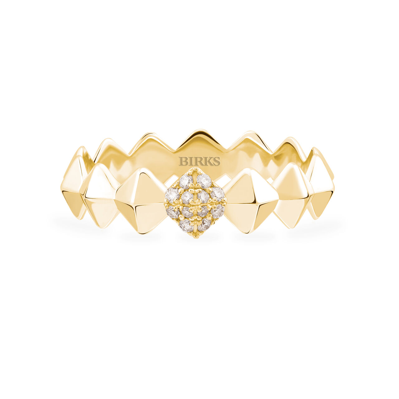bijoux birks iconic stackable yellow gold and diamond rock pearl ring image number 0