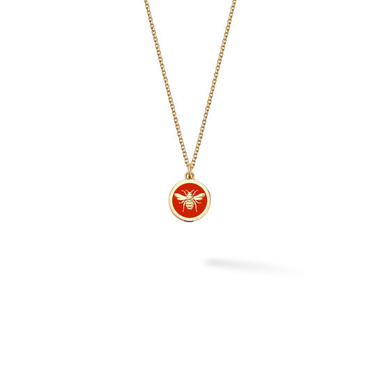 Bijoux Birks Bee Chic Small Red Enamel And Yellow Gold Round Medallion image number 0
