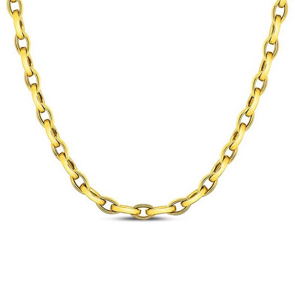 Classic Gold Yellow Gold Paperclip Link Chain Necklace