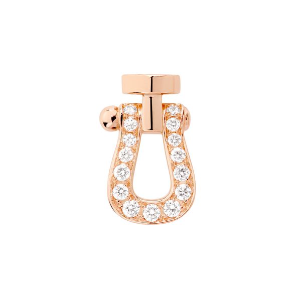 Boucle d'oreille clou Force 10 en or rose avec pavé de diamants, petit modèle