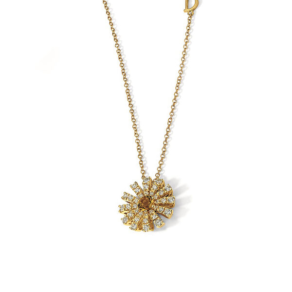 Pendentif Margherita en or jaune avec citrine et pavé de diamants