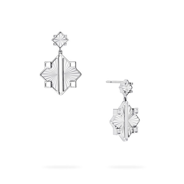 Guilloch&eacute; Sterling Silver Drop Earrings