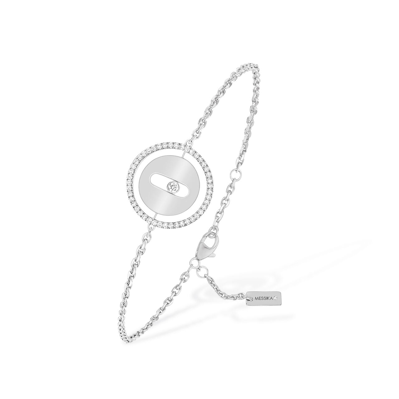 Bracelet Lucky Move en or blanc et diamants, petit modèle image number 0