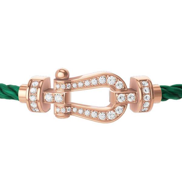 Force 10 Medium Rose Gold and Diamond Pav&eacute; Cable Bracelet