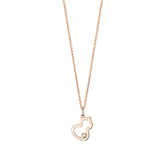 Qeelin Petite Wulu Rose Gold Necklace with Diamond WUNL0003ARGD Front image number 0