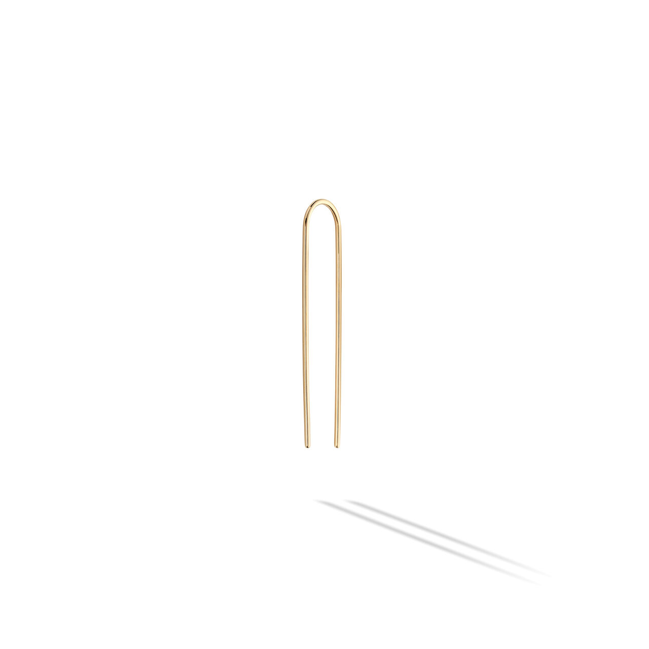 Single Yellow Gold 2-Row Wire Earring image number 1