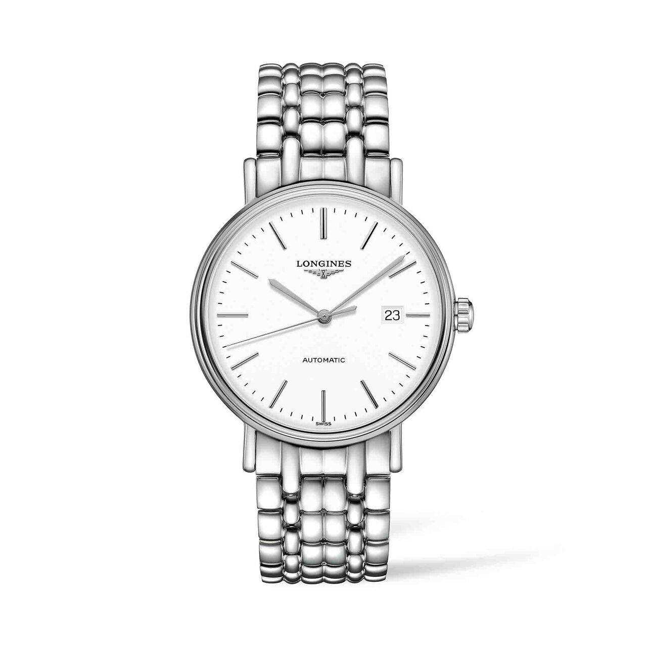 maison birks longines presence 40mm automatic stainless steel mat white dial l49224126 image number 0