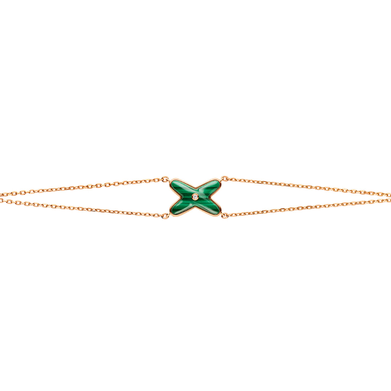 maison birks chaumet jeux de liens rose gold malachite diamond bracelet 083974 image number 0