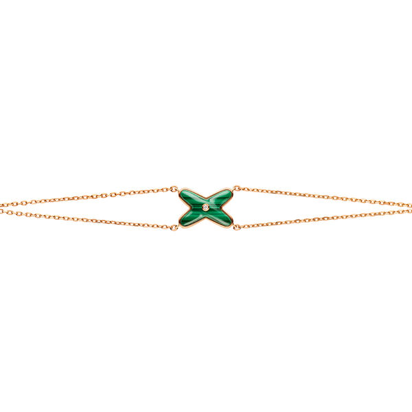 Bracelet Jeux De Liens en or rose avec malachite et diamant