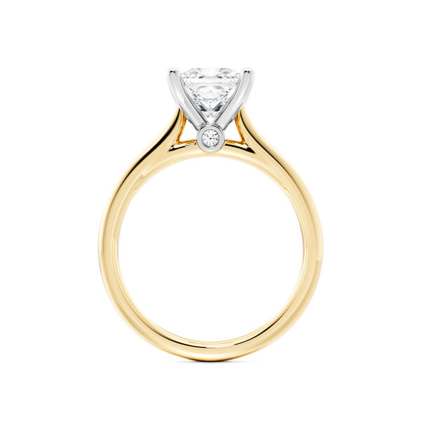 Princess-Cut Solitaire Diamond Engagement Ring in Yellow Gold