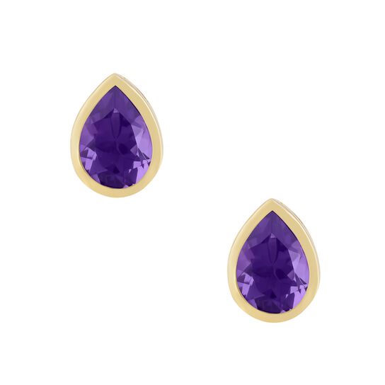 Pear Shape Amethyst Stud Earrings image number 1