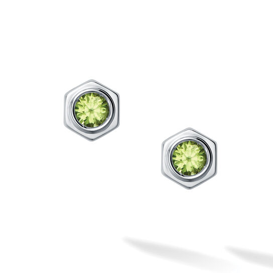 Peridot and Silver Stud Earrings image number 1