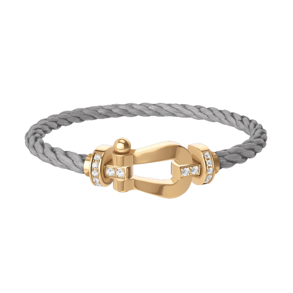 Force 10 Large Yellow Gold and Diamond Pavé Cable Bracelet