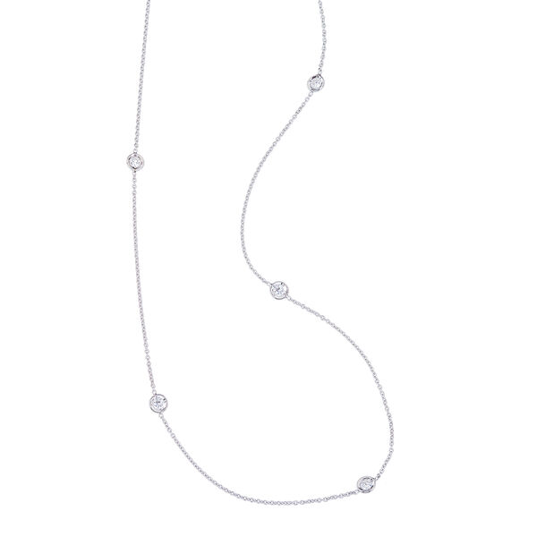 Diamonds by the Inch White Gold 5-Row Station Diamond Necklace