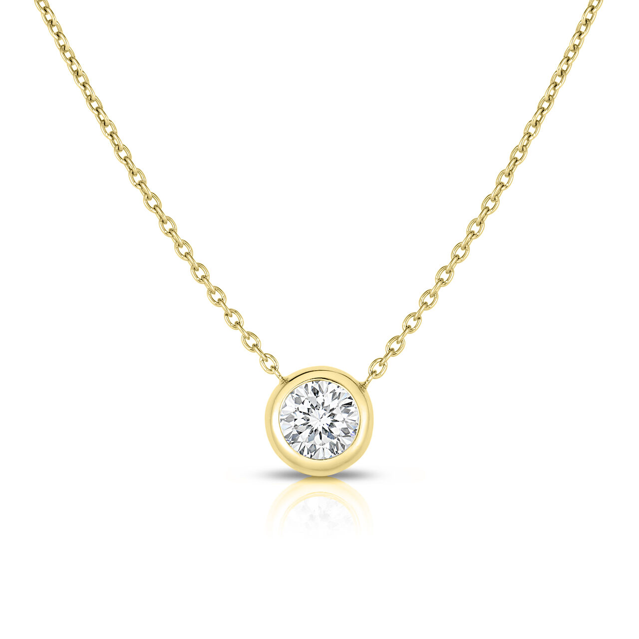 maison birks roberto coin diamonds by the inch yellow gold 0 38ct diamond station necklace image number 0