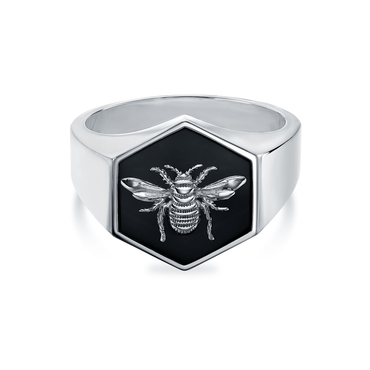 Bijoux Birks Bee Chic Silver And Black Enamel Signet Ring image number 0
