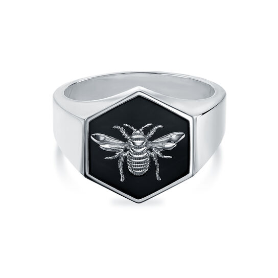 Bijoux Birks Bee Chic Silver And Black Enamel Signet Ring image number 0