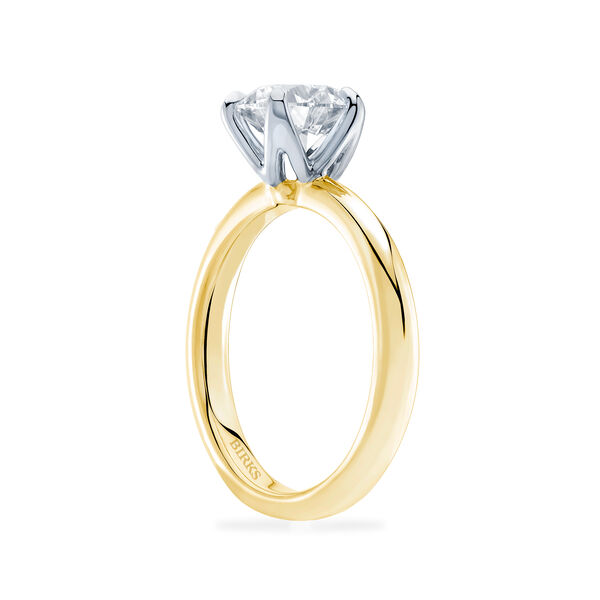 Yellow Gold Round Solitaire Diamond Engagement Ring