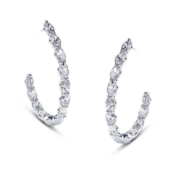 Platinum Diamond Hoop Earrings