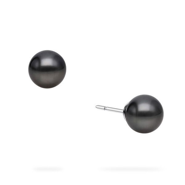 Boucles d'oreilles en perles de Tahiti de 10 &agrave; 10,5 mm, en or blanc