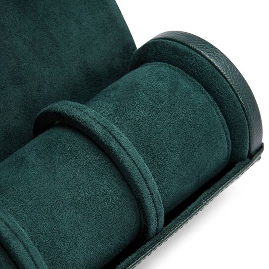 WOLF Green Triple Watch Roll Front Closeup image number 5