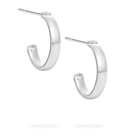 Birks Iconic Sterling Silver Muse Plain 15 mm Hoop Earrings image number 2