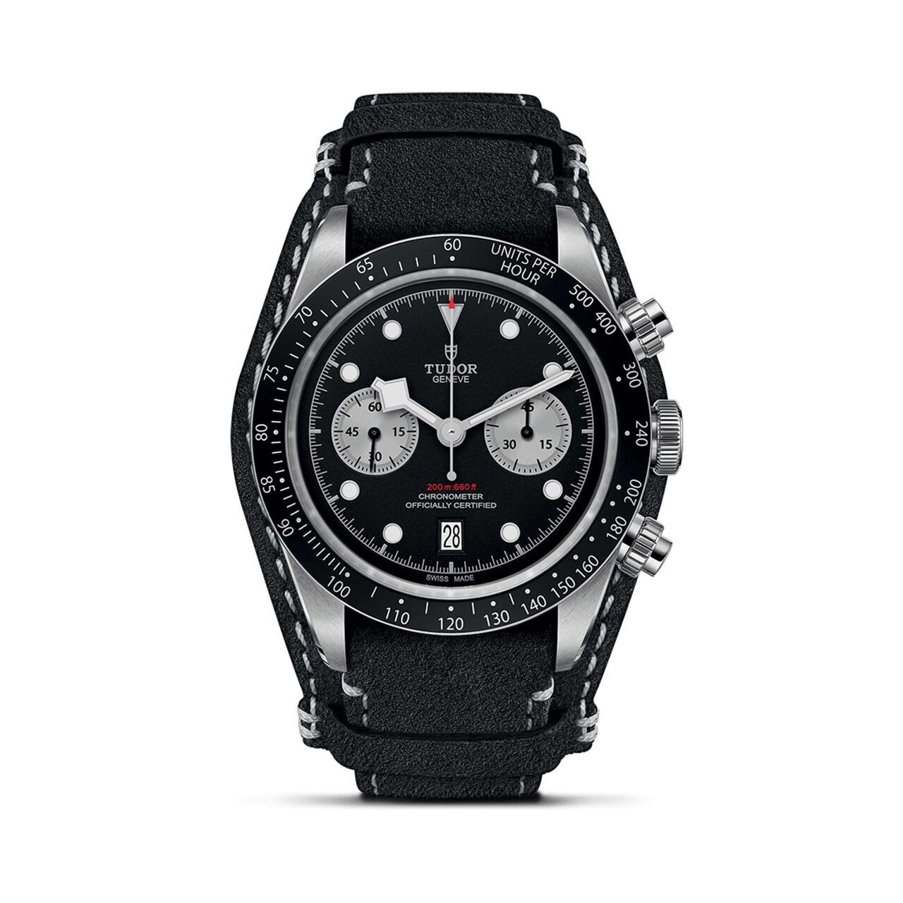 Tudor Black Bay Chrono Boîtier en acier 41 mm^ bracelet en cuir noir image number 0