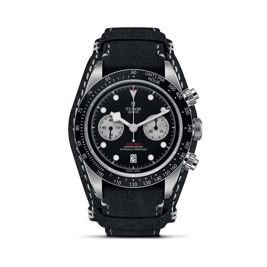 Tudor Black Bay Chrono 41Mm Steel Case Black Leather Bracelet Black Dial With Silver Counters image number 0